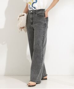 SHOO・LA・RUE / シューラルー デニムパンツ | 【S-LL/裏ひんやり/ストレッチ】ワイドストレートデニムパンツ