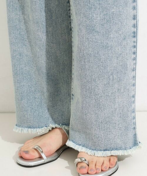 SHOO・LA・RUE / シューラルー デニムパンツ | 【S-LL/裏ひんやり/ストレッチ】ワイドストレートデニムパンツ | 詳細16