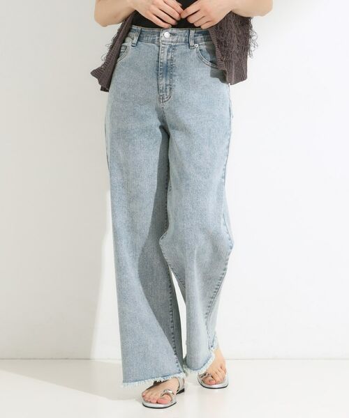 SHOO・LA・RUE / シューラルー デニムパンツ | 【S-LL/裏ひんやり/ストレッチ】ワイドストレートデニムパンツ | 詳細5