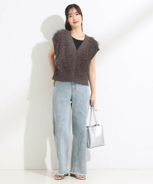 SHOO・LA・RUE / シューラルー デニムパンツ | 【S-LL/裏ひんやり/ストレッチ】ワイドストレートデニムパンツ | 詳細7