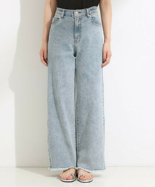 SHOO・LA・RUE / シューラルー デニムパンツ | 【S-LL/裏ひんやり/ストレッチ】ワイドストレートデニムパンツ | 詳細9