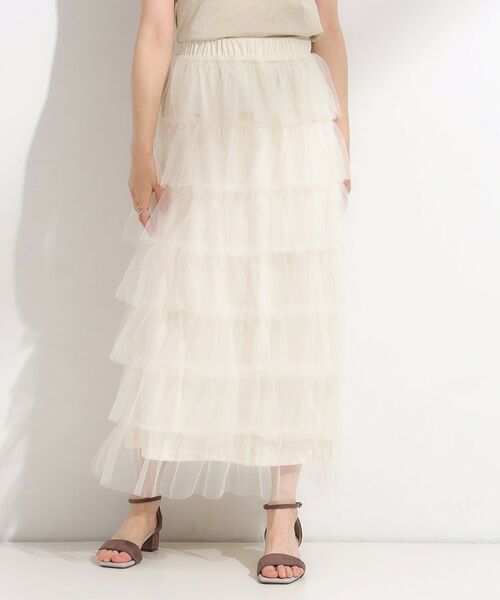 SHOO・LA・RUE / シューラルー ロング・マキシ丈スカート | 【2点セット/S-LL】コーデの主役になる チュールティアードスカート | 詳細1