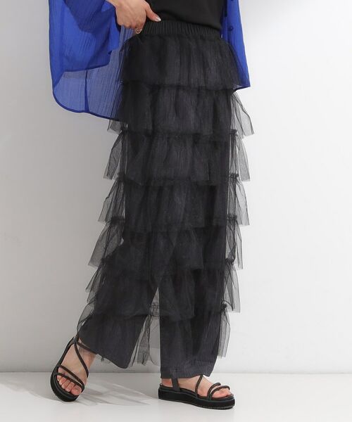 SHOO・LA・RUE / シューラルー ロング・マキシ丈スカート | 【2点セット/S-LL】コーデの主役になる チュールティアードスカート | 詳細10