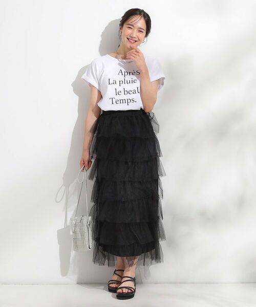 SHOO・LA・RUE / シューラルー ロング・マキシ丈スカート | 【2点セット/S-LL】コーデの主役になる チュールティアードスカート | 詳細11