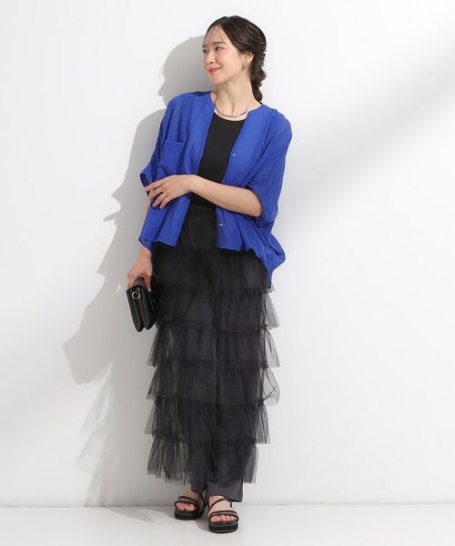 SHOO・LA・RUE / シューラルー ロング・マキシ丈スカート | 【2点セット/S-LL】コーデの主役になる チュールティアードスカート | 詳細12