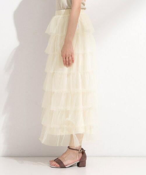 SHOO・LA・RUE / シューラルー ロング・マキシ丈スカート | 【2点セット/S-LL】コーデの主役になる チュールティアードスカート | 詳細15