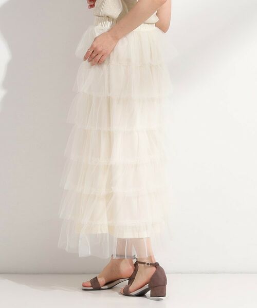 SHOO・LA・RUE / シューラルー ロング・マキシ丈スカート | 【2点セット/S-LL】コーデの主役になる チュールティアードスカート | 詳細2