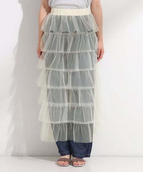 SHOO・LA・RUE / シューラルー ロング・マキシ丈スカート | 【2点セット/S-LL】コーデの主役になる チュールティアードスカート | 詳細20