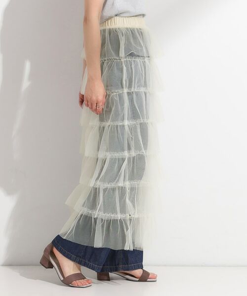 SHOO・LA・RUE / シューラルー ロング・マキシ丈スカート | 【2点セット/S-LL】コーデの主役になる チュールティアードスカート | 詳細21
