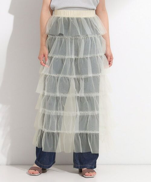 SHOO・LA・RUE / シューラルー ロング・マキシ丈スカート | 【2点セット/S-LL】コーデの主役になる チュールティアードスカート | 詳細3