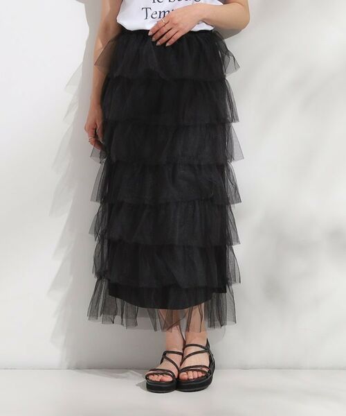 SHOO・LA・RUE / シューラルー ロング・マキシ丈スカート | 【2点セット/S-LL】コーデの主役になる チュールティアードスカート | 詳細7