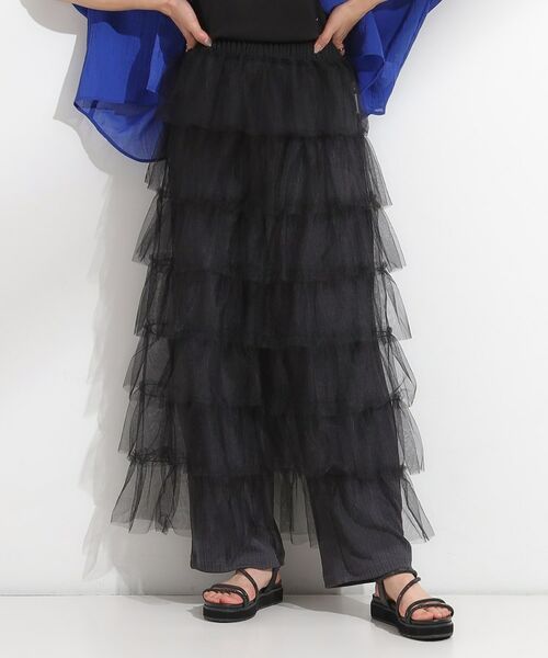 SHOO・LA・RUE / シューラルー ロング・マキシ丈スカート | 【2点セット/S-LL】コーデの主役になる チュールティアードスカート | 詳細9