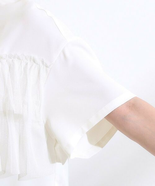 SHOO・LA・RUE / シューラルー シャツ・ブラウス | 【S-LL】一枚でサマ見え チュールドッキングシャツ | 詳細13