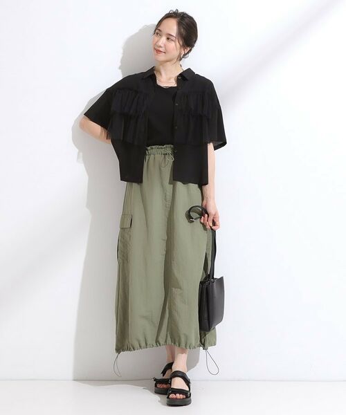 SHOO・LA・RUE / シューラルー シャツ・ブラウス | 【S-LL】一枚でサマ見え チュールドッキングシャツ | 詳細3