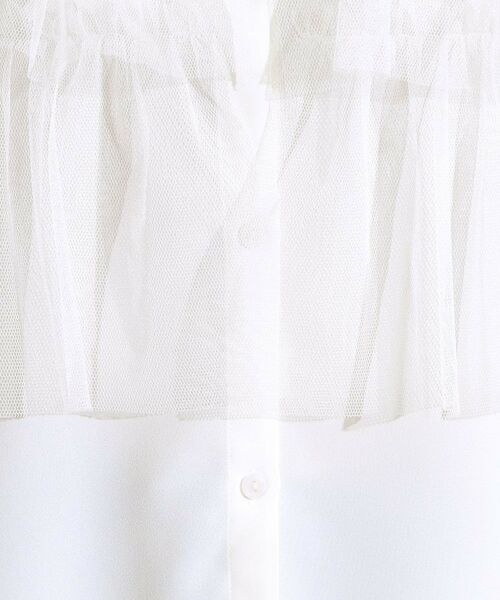SHOO・LA・RUE / シューラルー シャツ・ブラウス | 【S-LL】一枚でサマ見え チュールドッキングシャツ | 詳細8