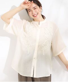 SHOO・LA・RUE / シューラルー シャツ・ブラウス | 【S-LL】一枚で着映え コード刺繍シャツ