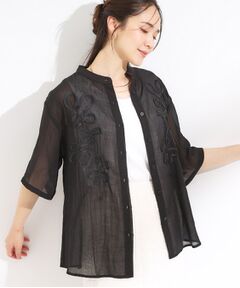 SHOO・LA・RUE / シューラルー シャツ・ブラウス | 【S-LL】一枚で着映え コード刺繍シャツ