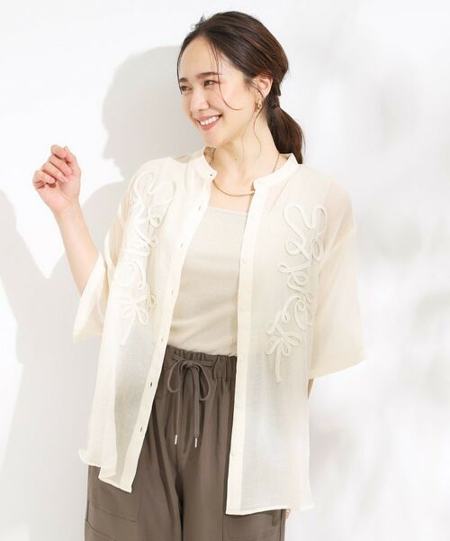 SHOO・LA・RUE / シューラルー シャツ・ブラウス | 【S-LL】一枚で着映え コード刺繍シャツ | 詳細1