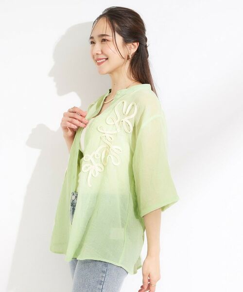 SHOO・LA・RUE / シューラルー シャツ・ブラウス | 【S-LL】一枚で着映え コード刺繍シャツ | 詳細10