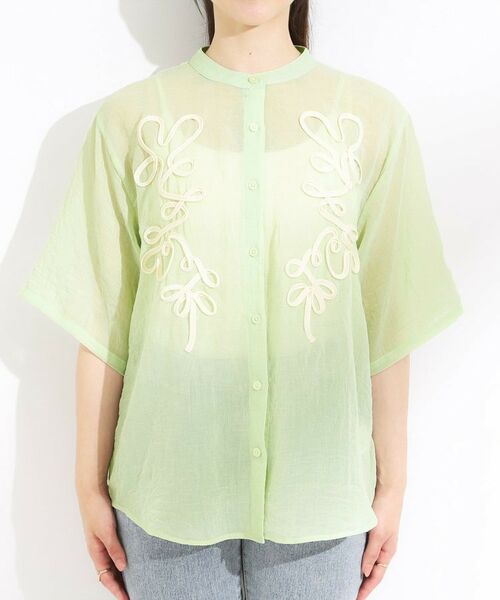 SHOO・LA・RUE / シューラルー シャツ・ブラウス | 【S-LL】一枚で着映え コード刺繍シャツ | 詳細13