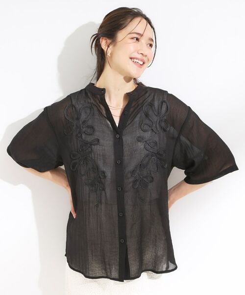 SHOO・LA・RUE / シューラルー シャツ・ブラウス | 【S-LL】一枚で着映え コード刺繍シャツ | 詳細5