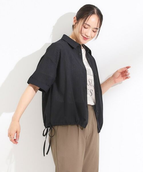 SHOO・LA・RUE / シューラルー シャツ・ブラウス | シルエット変化を楽しめる シアーチェックドロストシャツ | 詳細10