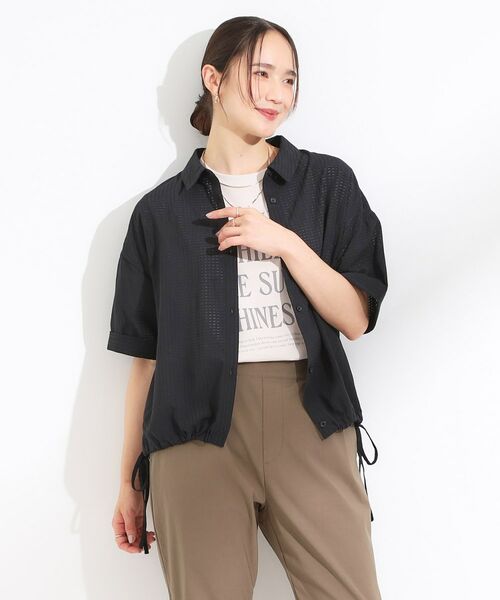 SHOO・LA・RUE / シューラルー シャツ・ブラウス | シルエット変化を楽しめる シアーチェックドロストシャツ | 詳細11