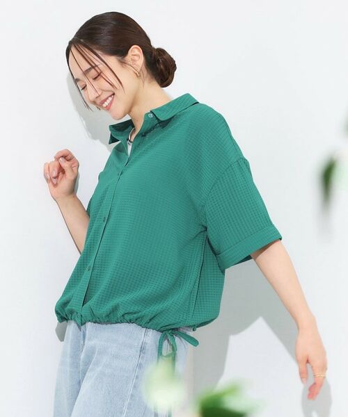 SHOO・LA・RUE / シューラルー シャツ・ブラウス | シルエット変化を楽しめる シアーチェックドロストシャツ | 詳細18