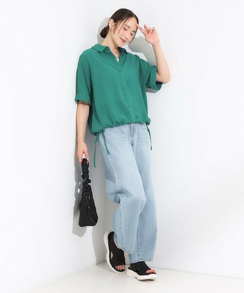 SHOO・LA・RUE / シューラルー シャツ・ブラウス | シルエット変化を楽しめる シアーチェックドロストシャツ | 詳細20