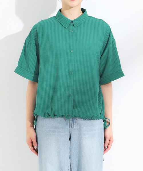 SHOO・LA・RUE / シューラルー シャツ・ブラウス | シルエット変化を楽しめる シアーチェックドロストシャツ | 詳細22