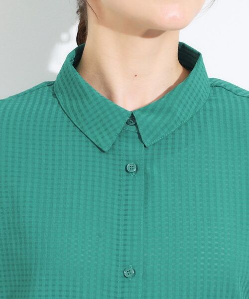 SHOO・LA・RUE / シューラルー シャツ・ブラウス | シルエット変化を楽しめる シアーチェックドロストシャツ | 詳細25