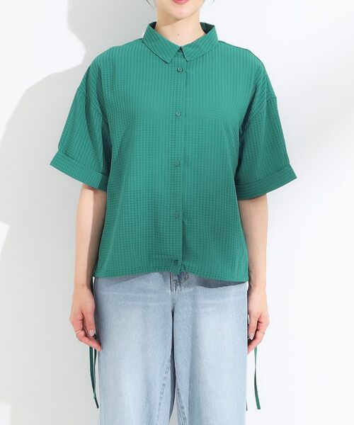 SHOO・LA・RUE / シューラルー シャツ・ブラウス | シルエット変化を楽しめる シアーチェックドロストシャツ | 詳細28