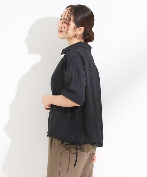 SHOO・LA・RUE / シューラルー シャツ・ブラウス | シルエット変化を楽しめる シアーチェックドロストシャツ | 詳細9