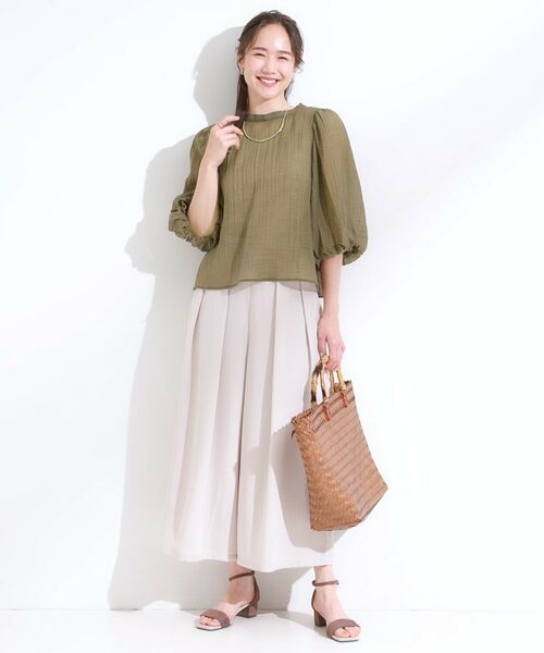 SHOO・LA・RUE / シューラルー シャツ・ブラウス | 【S-LL/前後2WAY】バルーンスリーブが華やか こなれ見えシアーブラウス | 詳細12