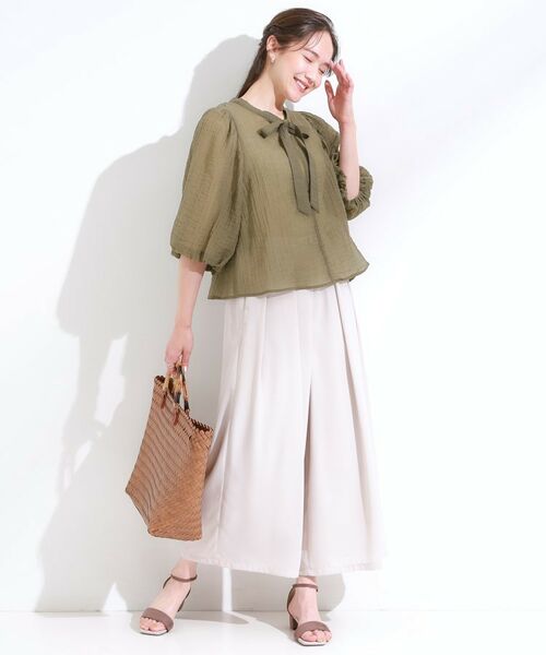 SHOO・LA・RUE / シューラルー シャツ・ブラウス | 【S-LL/前後2WAY】バルーンスリーブが華やか こなれ見えシアーブラウス | 詳細13