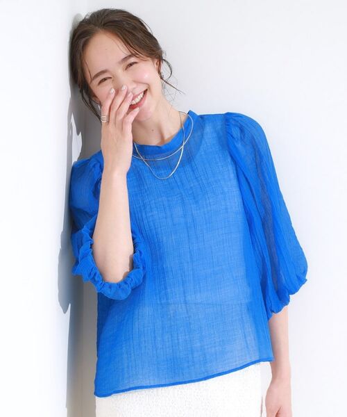 SHOO・LA・RUE / シューラルー シャツ・ブラウス | 【S-LL/前後2WAY】バルーンスリーブが華やか こなれ見えシアーブラウス | 詳細15