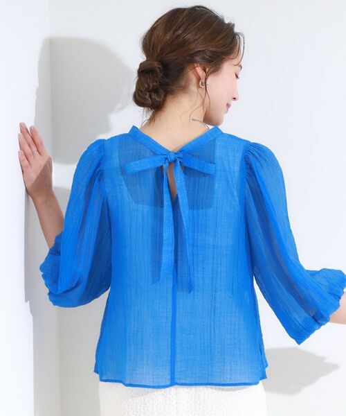 SHOO・LA・RUE / シューラルー シャツ・ブラウス | 【S-LL/前後2WAY】バルーンスリーブが華やか こなれ見えシアーブラウス | 詳細16