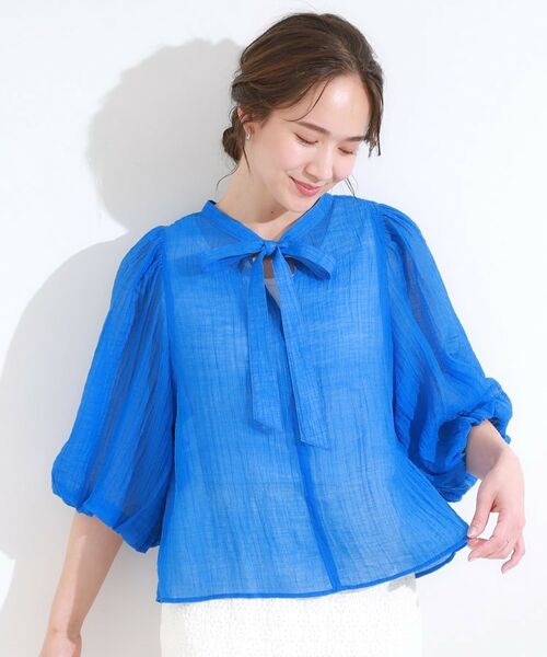 SHOO・LA・RUE / シューラルー シャツ・ブラウス | 【S-LL/前後2WAY】バルーンスリーブが華やか こなれ見えシアーブラウス | 詳細17