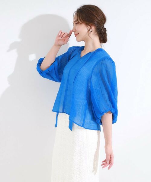 SHOO・LA・RUE / シューラルー シャツ・ブラウス | 【S-LL/前後2WAY】バルーンスリーブが華やか こなれ見えシアーブラウス | 詳細18