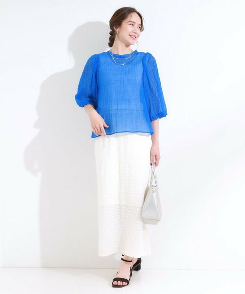 SHOO・LA・RUE / シューラルー シャツ・ブラウス | 【S-LL/前後2WAY】バルーンスリーブが華やか こなれ見えシアーブラウス | 詳細19