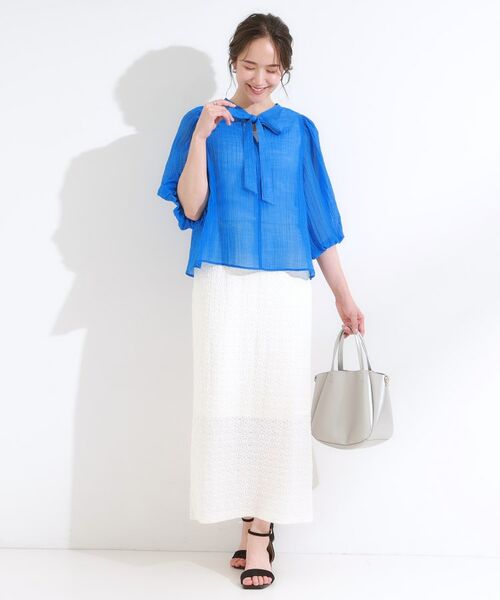 SHOO・LA・RUE / シューラルー シャツ・ブラウス | 【S-LL/前後2WAY】バルーンスリーブが華やか こなれ見えシアーブラウス | 詳細20