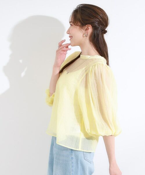 SHOO・LA・RUE / シューラルー シャツ・ブラウス | 【S-LL/前後2WAY】バルーンスリーブが華やか こなれ見えシアーブラウス | 詳細22