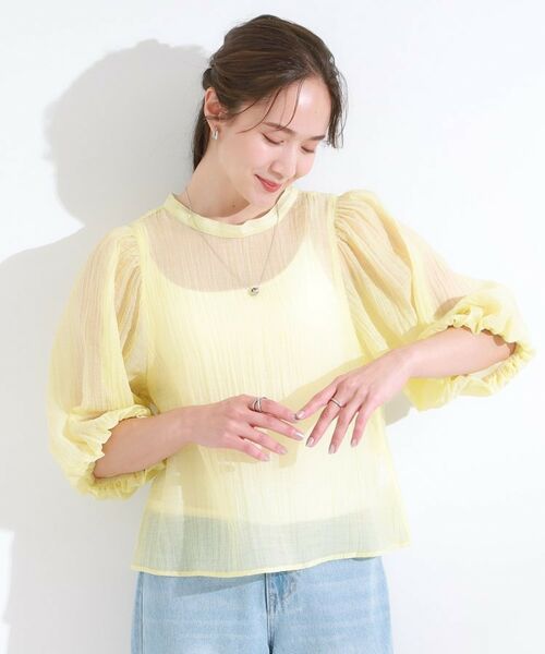 SHOO・LA・RUE / シューラルー シャツ・ブラウス | 【S-LL/前後2WAY】バルーンスリーブが華やか こなれ見えシアーブラウス | 詳細23