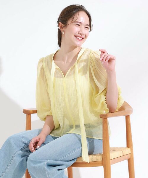 SHOO・LA・RUE / シューラルー シャツ・ブラウス | 【S-LL/前後2WAY】バルーンスリーブが華やか こなれ見えシアーブラウス | 詳細25