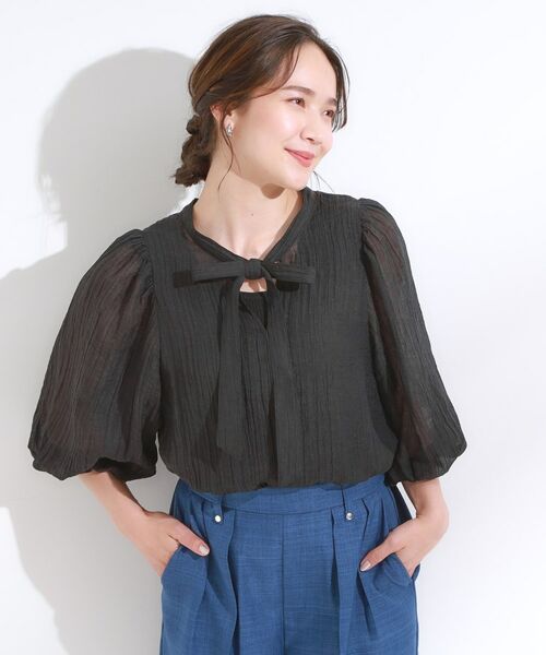 SHOO・LA・RUE / シューラルー シャツ・ブラウス | 【S-LL/前後2WAY】バルーンスリーブが華やか こなれ見えシアーブラウス | 詳細3