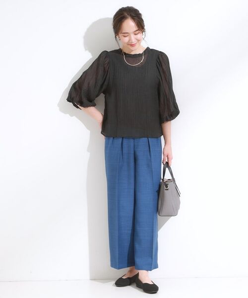 SHOO・LA・RUE / シューラルー シャツ・ブラウス | 【S-LL/前後2WAY】バルーンスリーブが華やか こなれ見えシアーブラウス | 詳細5