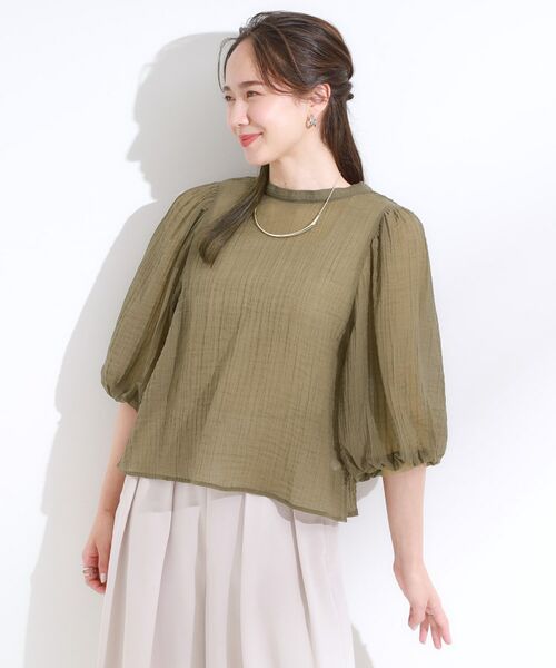 SHOO・LA・RUE / シューラルー シャツ・ブラウス | 【S-LL/前後2WAY】バルーンスリーブが華やか こなれ見えシアーブラウス | 詳細8