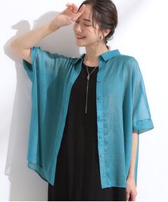 SHOO・LA・RUE / シューラルー シャツ・ブラウス | 大人のシアー感 ラメが華やかな楊柳ポンチョシャツ