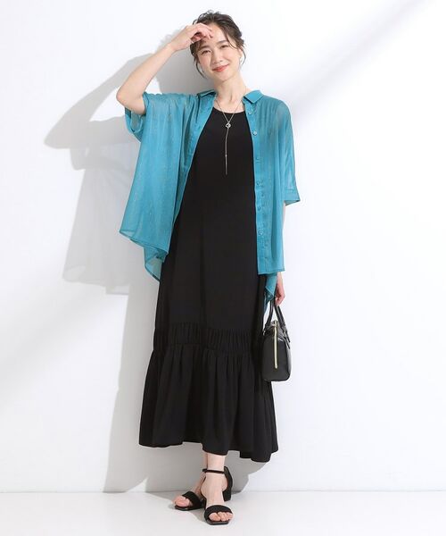 SHOO・LA・RUE / シューラルー シャツ・ブラウス | 大人のシアー感 ラメが華やかな楊柳ポンチョシャツ | 詳細15