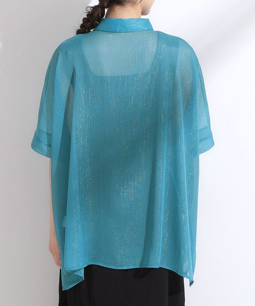 SHOO・LA・RUE / シューラルー シャツ・ブラウス | 大人のシアー感 ラメが華やかな楊柳ポンチョシャツ | 詳細19